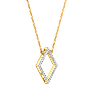 Geometric Diamond Chain Necklace-Yellow Gold
