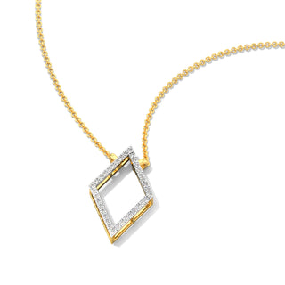 Geometric Diamond Chain Necklace-Yellow Gold