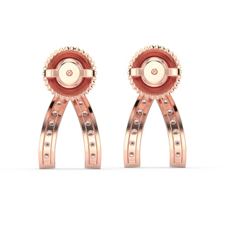 Wishbone Diamond Earrings-Rose Gold