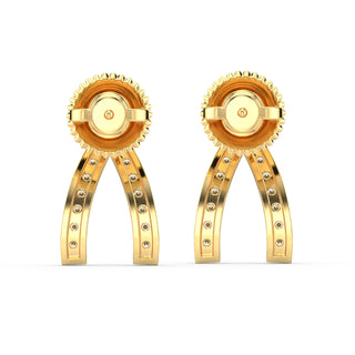 Wishbone Diamond Earrings-Yellow Gold