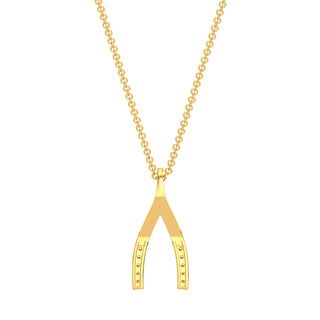 Wishbone Diamond Chain Necklace-Yellow Gold