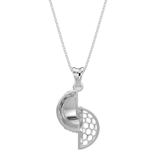 Hexa Halo Pendant-White Gold