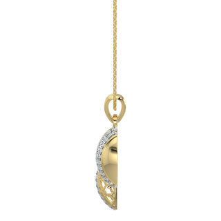 Hexa Halo Pendant-Yellow Gold