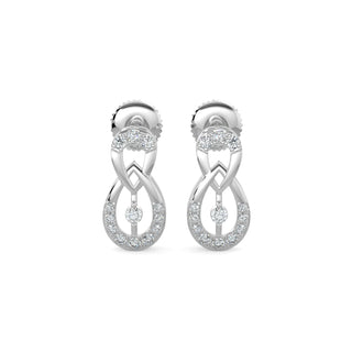 Delicate Droplets Earrings-White Gold