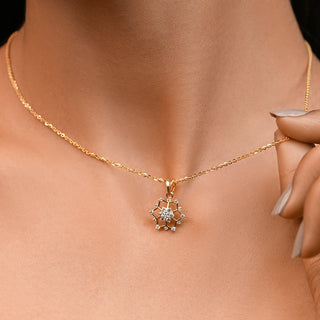 Snowflake Diamond Pendant-Yellow Gold