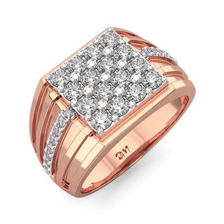 Zeus Diamond Ring for Men-Rose Gold