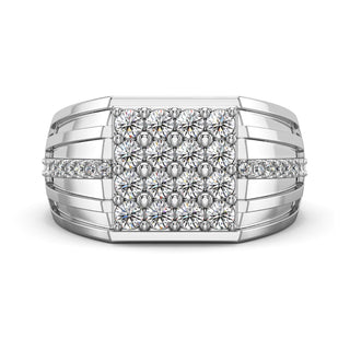Zeus Diamond Ring for Men-White Gold