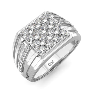 Zeus Diamond Ring for Men-White Gold