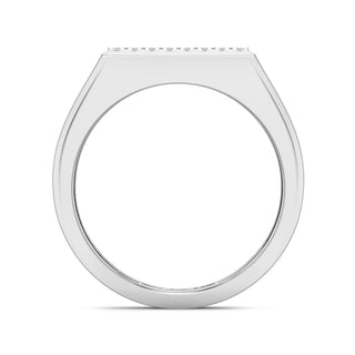 Astral Gleam Diamond Ring for Men-White Gold