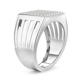 Astral Gleam Diamond Ring for Men-White Gold