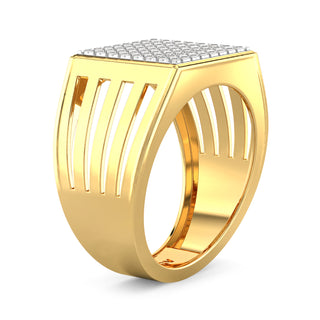 Astral Gleam Diamond Ring for Men-Yellow Gold