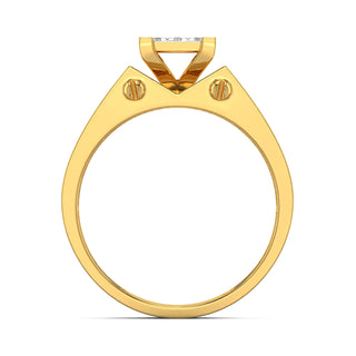 Quad Diamond Ring for Men-Yellow Gold