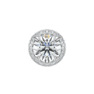 Round Halo LGD Solitaire Studs-White Gold