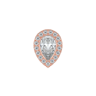 Pear Halo LGD Solitaire Studs-Rose Gold