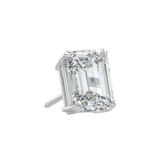 Emerald LGD Solitaire Studs-White Gold