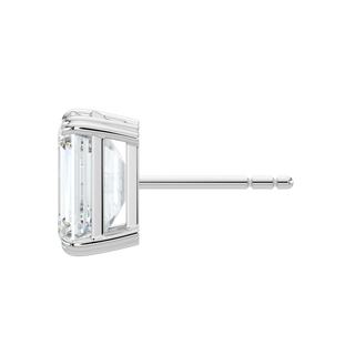 Emerald LGD Solitaire Studs-White Gold
