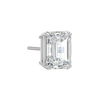 Emerald LGD Solitaire Studs-White Gold