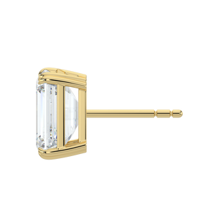 Emerald LGD Solitaire Studs-Yellow Gold