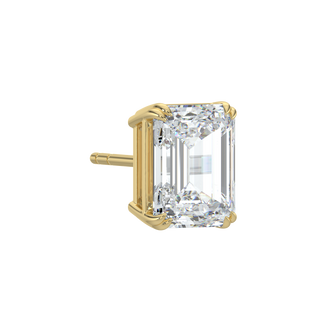 Emerald LGD Solitaire Studs-Yellow Gold