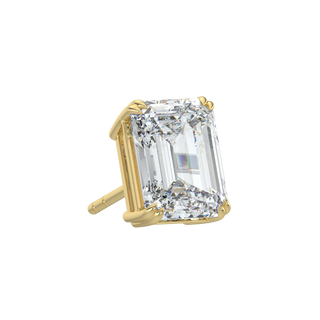 Emerald LGD Solitaire Studs-Yellow Gold