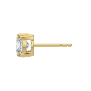 Cushion Solitaire Studs-Yellow Gold