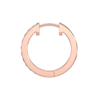 Round Diamond Hoops-Rose Gold