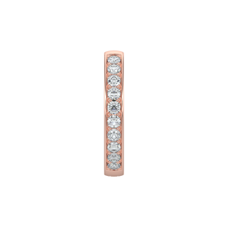 Round Diamond Hoops-Rose Gold