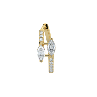 Marquise Diamond Hoop Earrings-Yellow Gold