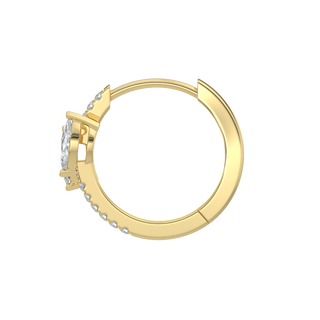 Marquise Diamond Hoop Earrings-Yellow Gold
