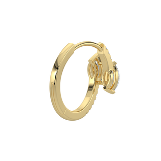 Marquise Diamond Hoop Earrings-Yellow Gold