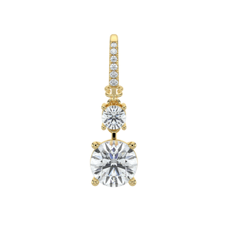 Round LGD Solitaire Drop Earrings-Yellow Gold