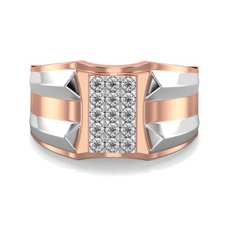 Obelisk Diamond Ring for Men-Rose Gold