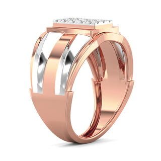 Obelisk Diamond Ring for Men-Rose Gold