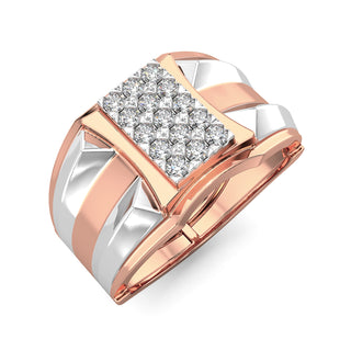 Obelisk Diamond Ring for Men-Rose Gold