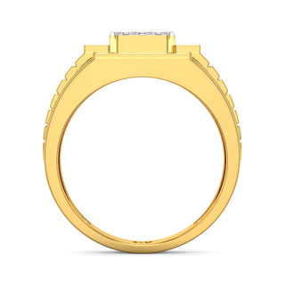 Beam Diamond Ring for Men-Yellow Gold