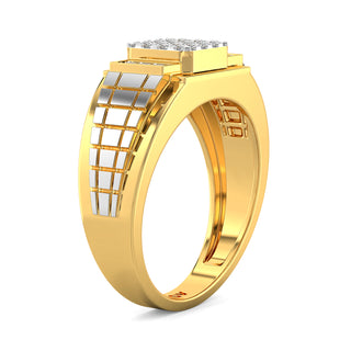 Beam Diamond Ring for Men-Yellow Gold