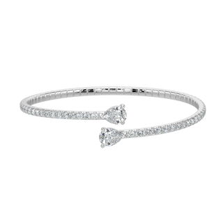 Pear Solitaire Diamond Bracelet-White Gold