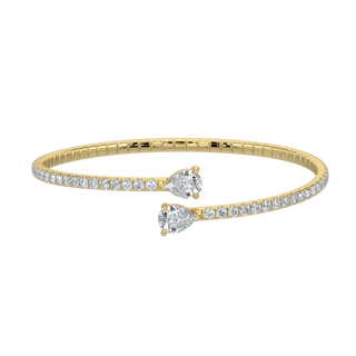 Pear Solitaire Diamond Bracelet-Yellow Gold