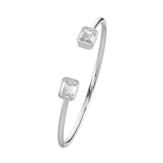 Emerald Duo LGD Solitaire Bracelet-White Gold