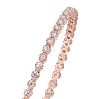 Round Tennis Diamond Bracelet-Rose Gold
