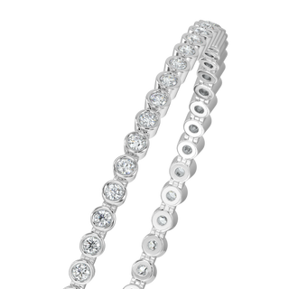 Round Tennis Diamond Bracelet-White Gold