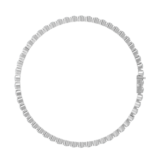 Round Tennis Diamond Bracelet-White Gold
