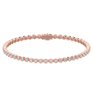 Round Tennis Diamond Bracelet-Rose Gold