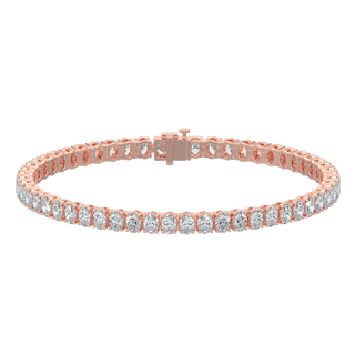 Oval LGD Solitaire Tennis Bracelet-Rose Gold