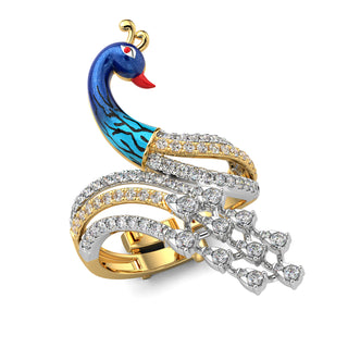 Royal Peacock Ring-Yellow Gold