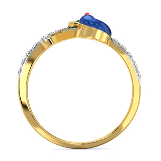 Chic Feathered Ring-Yellow Gold