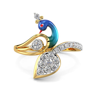 Minimalist Peacock Ring-Yellow Gold