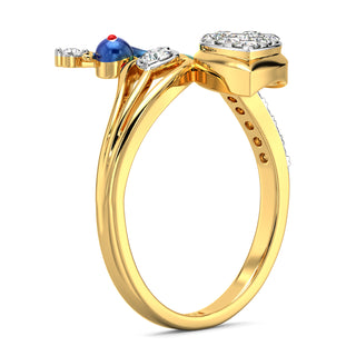 Minimalist Peacock Ring-Yellow Gold