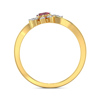 Crimson Petal Gemstone Ring
