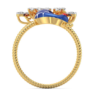 Peafowl Harmony Ring-Yellow Gold